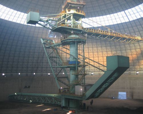 Empilhadeira e Recuperadora Circular de Recupera&ccedil;&atilde;o Lateral de Empilhamento Superior