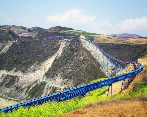 Transportador de correia girat&oacute;rio plano de longa dist&acirc;ncia